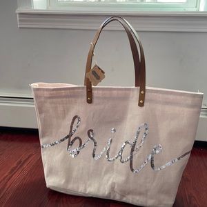 Cream mudpie Bridal tote